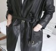 画像6: Women's   Imported Sheepskin Casual  Leather Jacket Waist Suit Leather coat ウエストベルト付きシンプルヨーロピアンレザージャケット　コート (6)