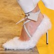 画像4: women's cross strap  stiletto catwalk  high heel pointed fur pumps shoes クロスストラップファーハイ ヒールパンプス  (4)
