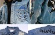 画像3:   Men's graffiti washed denim jacket  coat メンズ　ユニセックス男女兼用グラフィックデニムダメージGジャン　ジャケット　コート (3)