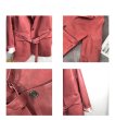 画像3: Women's   Imported Sheepskin Casual  Leather Jacket Waist Suit Leather coat ウエストベルト付きシンプルヨーロピアンレザージャケット　コート (3)