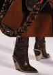 画像7:  women's high-heeled long tube show boots    レザーウエスタンスタイル ロングブーツ　 (7)