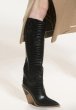 画像3:  women's high-heeled long tube show boots    レザーウエスタンスタイル ロングブーツ　 (3)