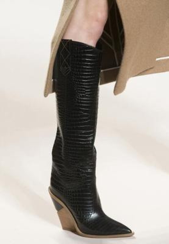 画像3:  women's high-heeled long tube show boots    レザーウエスタンスタイル ロングブーツ  (3)