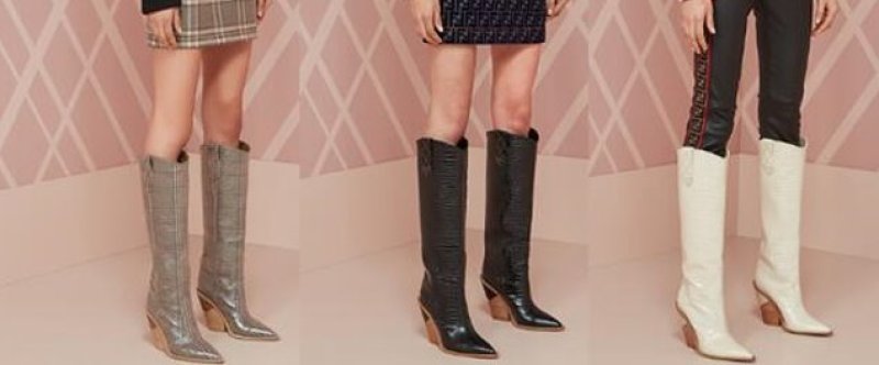 画像14:  women's high-heeled long tube show boots    レザーウエスタンスタイル ロングブーツ  (14)