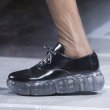 画像4:  women's leather  platform casual British single shoes ins tide slip-on sneakers shoes  　プラットフォームレザーエナメルレースアップ　厚底スニーカー　 スリッポン (4)