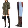 画像1:  women's  crocodile pattern small square head over the knee fashion Knee high boots   本革 レザーニーハイ ロングブーツ　 (1)