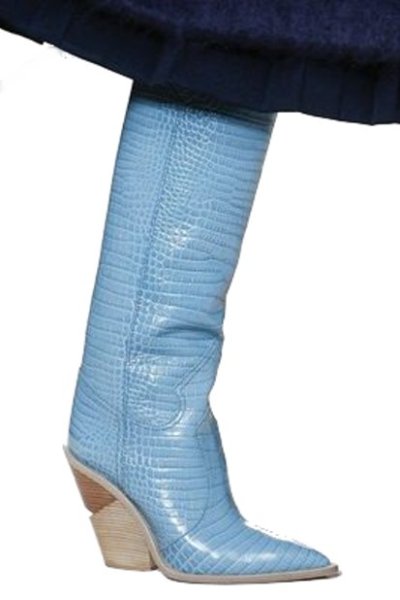 画像1:  women's high-heeled long tube show boots    レザーウエスタンスタイル ロングブーツ　 (1)