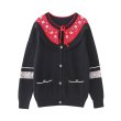 画像2: women's large lapel black woolen sweater knit cardigan ハイエンド刺繍レトロ ラペルブラックニットカーディガン　ジャケット (2)