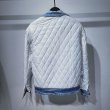 画像5:   Men's washed Rabbit embroidery quilted denim jacket  coat メンズ　ユニセックス男女兼用ラビットピーターラビットウサギ刺繍デニムGジャン　ジャケット　コート (5)