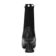 画像3:  women'spearl rivet pointed patent leather ankle bootsストレッチソックスパール付きヒールショートブーツ ブーティ  (3)
