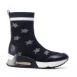 画像1:  women's five-pointed star stretch boots short boots  single boots ankle boots  single boots　スター柄ストレッチソックスショートブーツ ブーティ スニーカー (1)