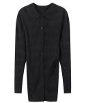 画像4: women's  Nordic retro style texture fabric elastic folds slim   long sleeve shirt 　レトロスタイルテクスチャ生地スリムブラウス　カーディガン　 (4)