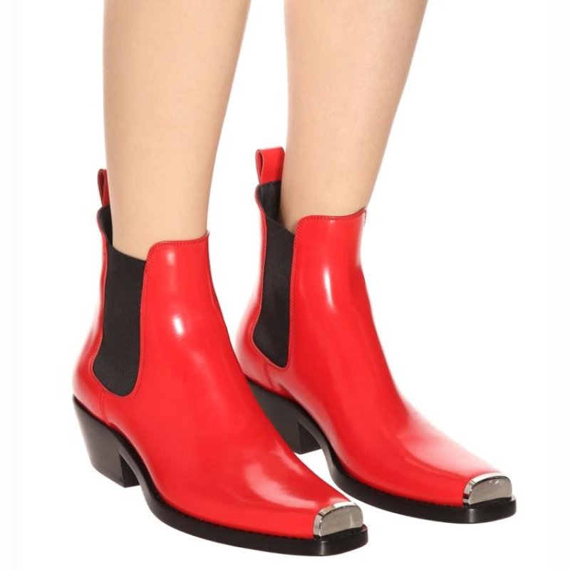 画像5:  women's  color matching Side Gore boots single boots ankle boots  single boots  本革レザーサイドゴアショートブーツ マーティンブーツ ブーティ (5)