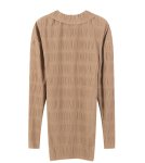 画像6: women's  Nordic retro style texture fabric elastic folds slim   long sleeve shirt 　レトロスタイルテクスチャ生地スリムブラウス　カーディガン　 (6)