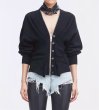 画像1: women's  wool cashmere king waist zipper sweater cardigan long sleeve coat sweaterknit 　ウエストジッパーセーターカーディガン長袖コートセーターニット　 (1)
