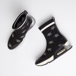 画像3:  women's five-pointed star stretch boots short boots  single boots ankle boots  single boots　スター柄ストレッチソックスショートブーツ ブーティ スニーカー (3)