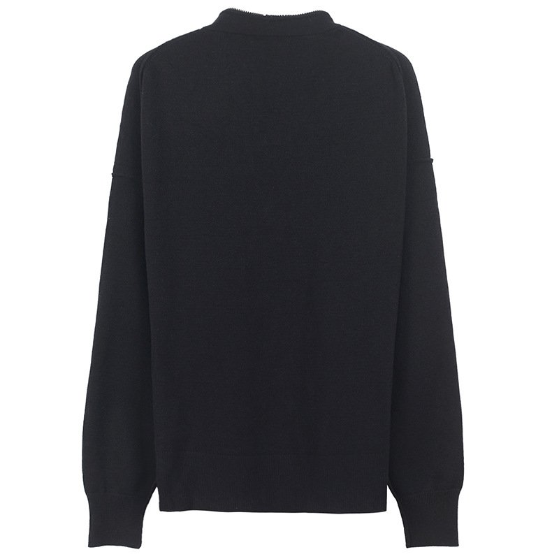 画像6: women's  wool cashmere king waist zipper sweater cardigan long sleeve coat sweaterknit  ウエストジッパーセーターカーディガン長袖コートセーターニット  (6)