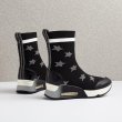 画像2:  women's five-pointed star stretch boots short boots  single boots ankle boots  single boots　スター柄ストレッチソックスショートブーツ ブーティ スニーカー (2)