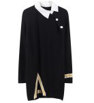 画像2: women's asymmetrical oblique shoulder split knit sweater　アンシンメトリ斜め肩分割ニットセータ　ワンピース　チュニックジャケット (2)