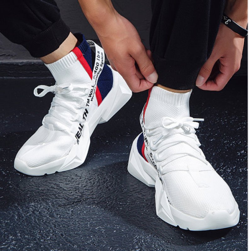 画像5:  Men's  high cut boots sneakers basketball shoes　ハイカットエラスティックニットブーツ　スニーカー シューズ (5)