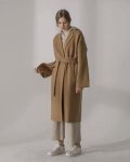 画像4: Women's  popular double-sided cashmere long coat Jacket　　シンプルロングベルトウールヨーロピアンコート　ジャケット (4)