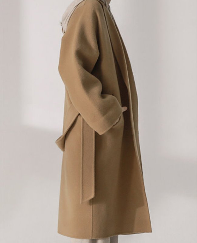 画像7: Women's  popular double-sided cashmere long coat Jacket  シンプルロングベルトウールヨーロピアンコート ジャケット (7)