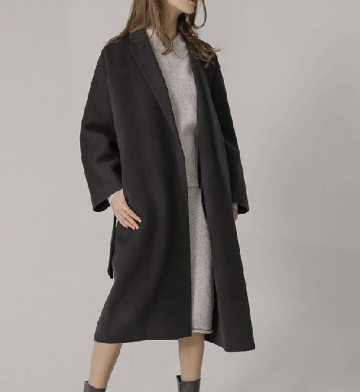 画像6: Women's  popular double-sided cashmere long coat Jacket  シンプルロングベルトウールヨーロピアンコート ジャケット (6)