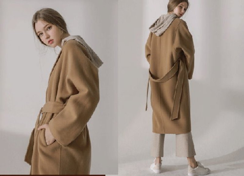 画像10: Women's  popular double-sided cashmere long coat Jacket  シンプルロングベルトウールヨーロピアンコート ジャケット (10)