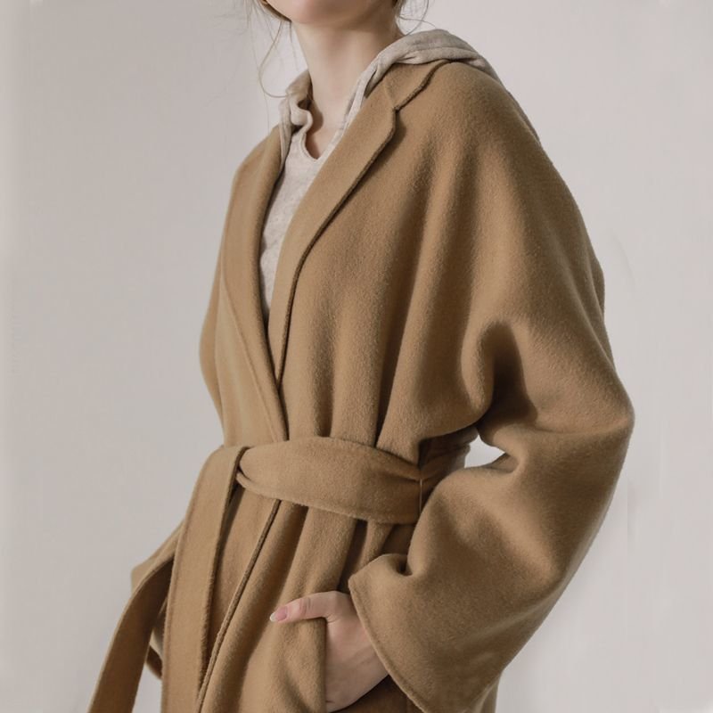 画像8: Women's  popular double-sided cashmere long coat Jacket  シンプルロングベルトウールヨーロピアンコート ジャケット (8)