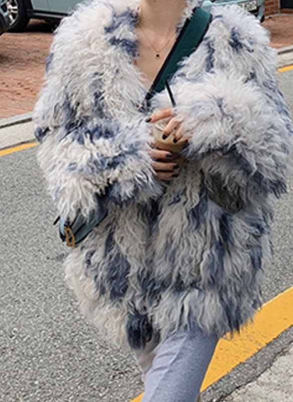 画像10: Women's loose lamb fur grass sheep coat  Jacket  シンプルシープスキンファーヨーロピアンオーバーサイズコート ジャケット (10)