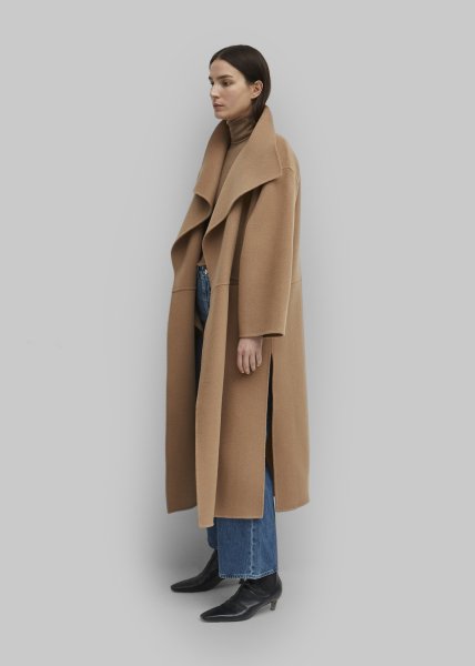 画像3: Women's  wool handmade double-sided cashmere coat long coat Jacket　ウール＆カシミアルーズシルエットコート　ジャケット (3)