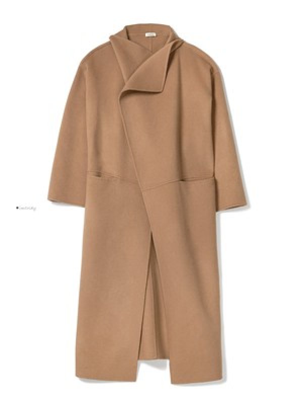 画像14: Women's  wool handmade double-sided cashmere coat long coat Jacket ウール&カシミアルーズシルエットコート ジャケット (14)