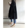 画像4: Women's wool leather buckle silhouette cloak cut double-sided  long coat Jacket　ウールレザーバックル_シルエットマントコート　ジャケット (4)