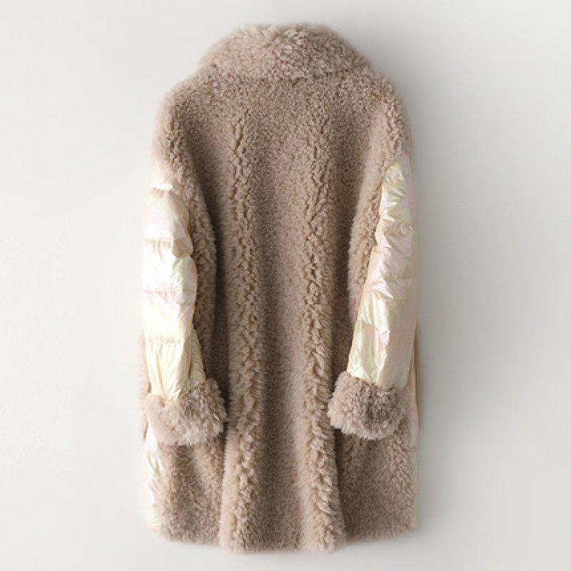 画像2: Women's  Pabo Shiti Haining sheep shearing casual coat  long coat Jacket シープシャーリング&ダウンシンプルロングコート ジャケット (2)