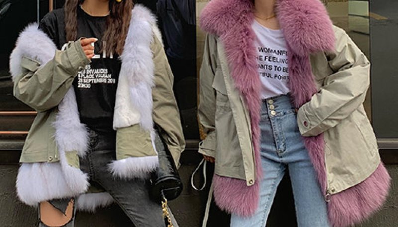 画像2: Women's Large fur fox fur collar warm card Removable tooling Pike Medium long fur coat   リアル フォックスファーオーバーサイズショートコート ジャケット (2)