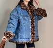 画像2: Women's Sheepskin Reversible Denim G Jean Jacket Jacket　シープスキンリバーシブルオーバーサイズデニムGジャン　コート　ジャケット (2)