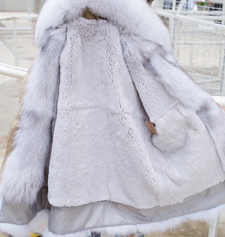画像10: Women's Large fur fox fur collar warm card Removable tooling Pike Medium long fur coat   リアル フォックスファーオーバーサイズショートコート ジャケット (10)