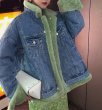 画像3: Women's Sheepskin Reversible Denim G Jean Jacket Jacket　シープスキンリバーシブルオーバーサイズデニムGジャン　コート　ジャケット (3)