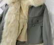 画像9: Women's Large fur fox fur collar warm card Removable tooling Pike Medium long fur coat   リアル フォックスファーオーバーサイズショートコート　ジャケット (9)
