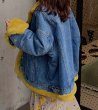 画像7: Women's Sheepskin Reversible Denim G Jean Jacket Jacket　シープスキンリバーシブルオーバーサイズデニムGジャン　コート　ジャケット (7)