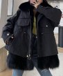 画像3: Women's Large fur fox fur collar warm card Removable tooling Pike Medium long fur coat   リアル フォックスファーオーバーサイズショートコート　ジャケット (3)