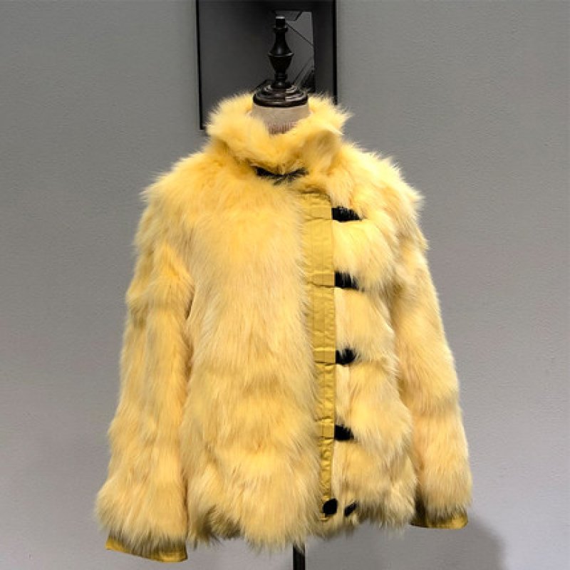 画像8: Women's  fox fur coat  real hair long section slim long-sleeved mink coat リアル フォックスファーオーバーサイズボリューミーコート ジャケット (8)