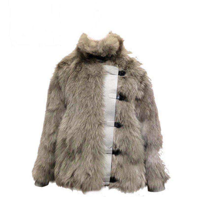 画像2: Women's  fox fur coat  real hair long section slim long-sleeved mink coat リアル フォックスファーオーバーサイズボリューミーコート ジャケット (2)