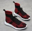 画像4:  Men's knitting  breathable couples stretch casual sports shoes  sneakers boots  ユニセックス男女兼用レースアップニットストレッチスニーカーブーツスニーカー　カジュアル シューズ  (4)