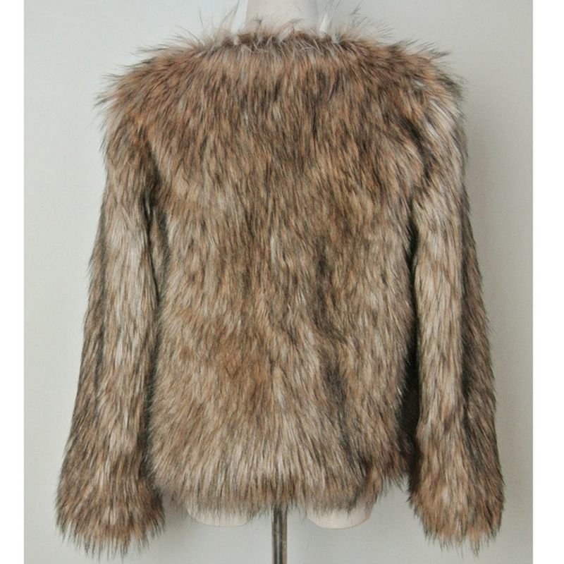画像3: Women's  fake fox fur   long-sleeved  coat  jacket  エコ フォックスファーハーフコート ジャケット プラス大きなサイズあり (3)