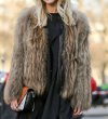 画像1: Women's  fake fox fur   long-sleeved  coat  jacket  エコ フォックスファーハーフコート　ジャケット　プラス大きなサイズあり (1)