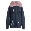 画像8: Women's  Damaged denim G Jean with fur coat  jacket  リアルフォックスファー付きダメージデニムGジャン　コート　ジャケット　 (8)