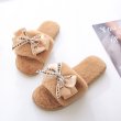 画像5: women's  flat bottom non-slip home slippers fur slippers Sandals　モコモコファー＆リボンフラットサンダル　パンプス　サンダル (5)