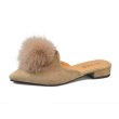 画像3: women's Baotou flat bottom  fur slippers Sandals　ファー付きフラットミュール　パンプス　サンダル (3)