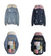 画像1: Women's  Damaged denim G Jean with fur coat  jacket  リアルフォックスファー付きダメージデニムGジャン　コート　ジャケット　 (1)